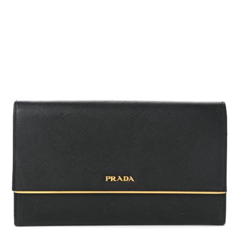 prada saffiano metal continental wallet